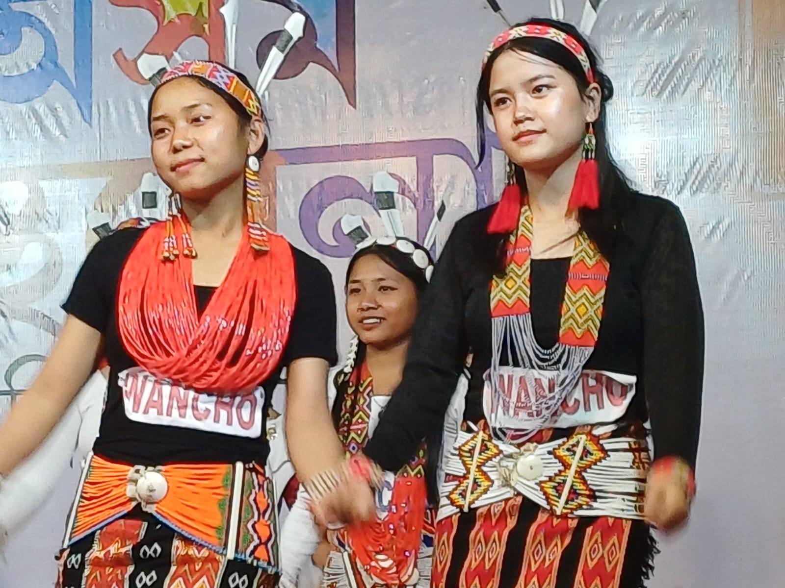 Students in Wancho tribal costume