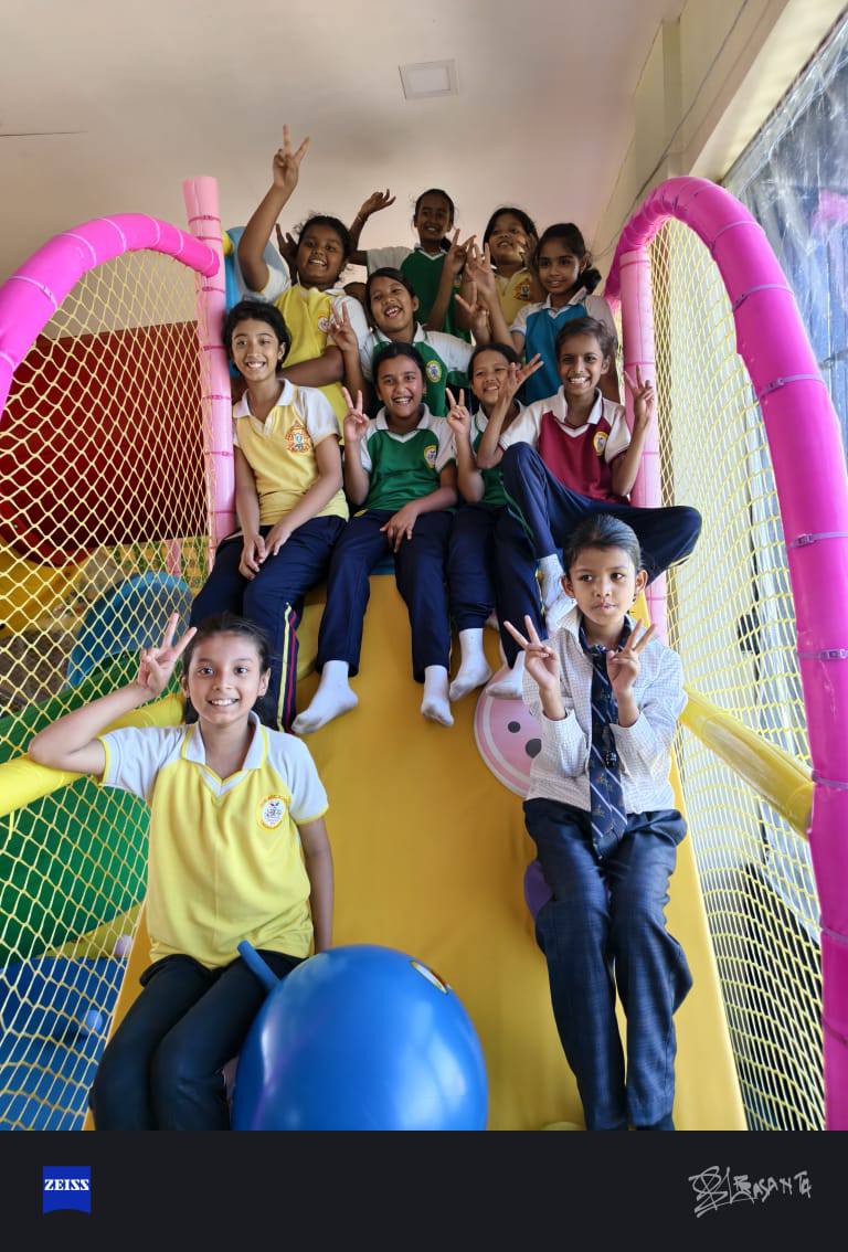 Students at the indoor play area